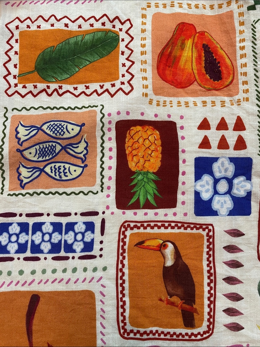 Ciebon Kyndra Grid Print Halter Dress Large Tropical Print Pineapple Toucans - Picture 14 of 14